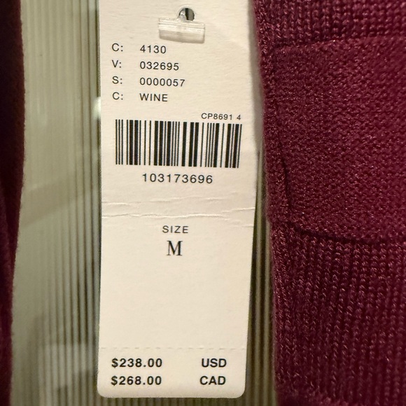 Anthropologie Cold Shoulder Wine Colored Knit Maxi Dress Size Med NWT - Picture 6 of 6